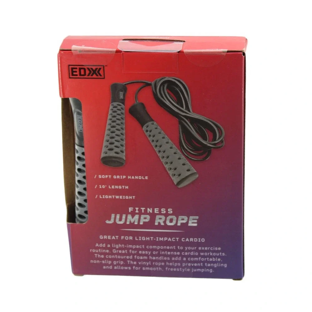Jump Rope for Fitness Workout, Exersise Tange-Free Hand Grip 10 ft Black